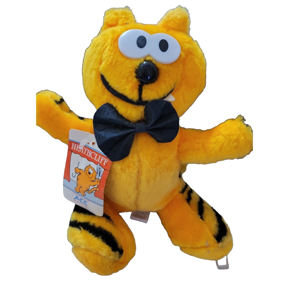 Vtg 8" HEATHCLIFF Plush Orange Cartoon Cat  ACE Novelty Co 1988